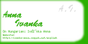 anna ivanka business card